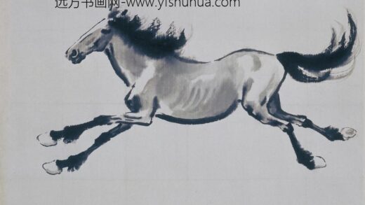 徐悲鸿奔马扬鬃图轴.jpg