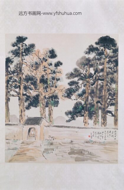 徐悲鸿老殿古杉图轴.jpg