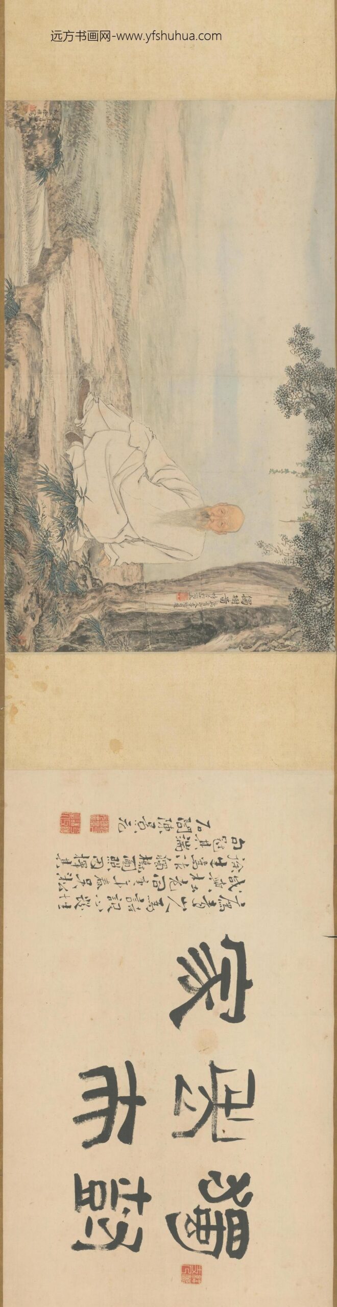 徐璋画李锴独树图像卷_