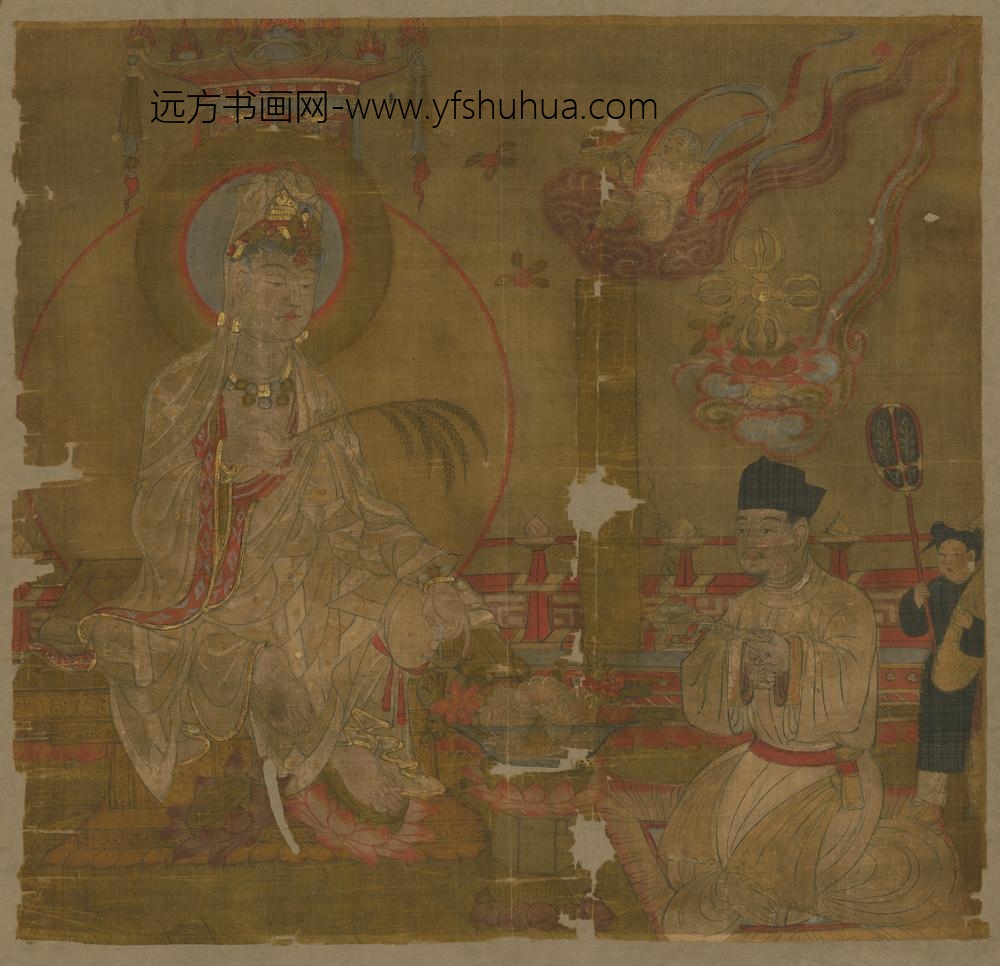 敦煌绢画白衣观音