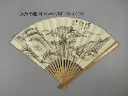 方旭山水并书成扇.jpg