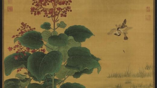 无名氏临王渊花鸟轴.jpg