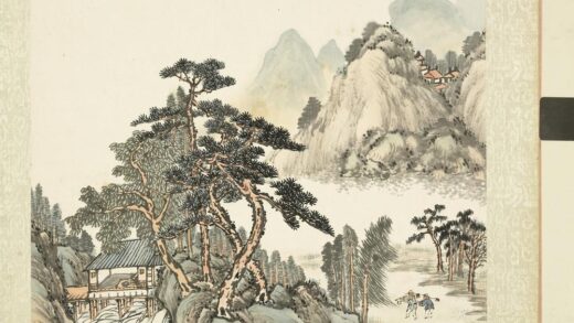 无名氏画山水册 荷锄农归.jpg