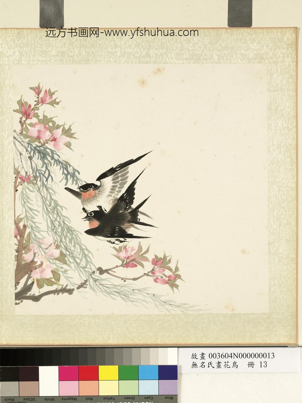 无名氏画花鸟册-桃柳