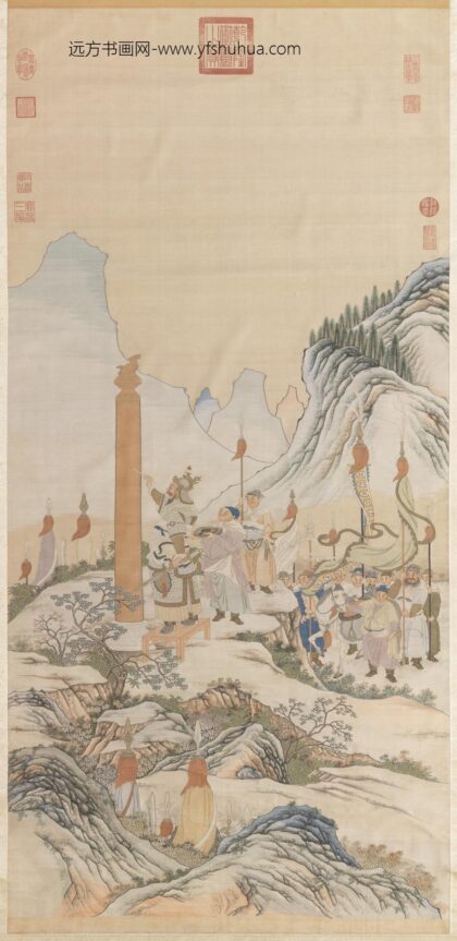 无名氏缂丝铜柱铭勋图轴.jpg