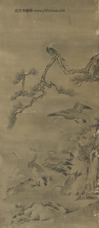 无款花鸟屏风六幅单片芙蓉群雁无款花鸟屏风六幅单片芙蓉群雁.jpg