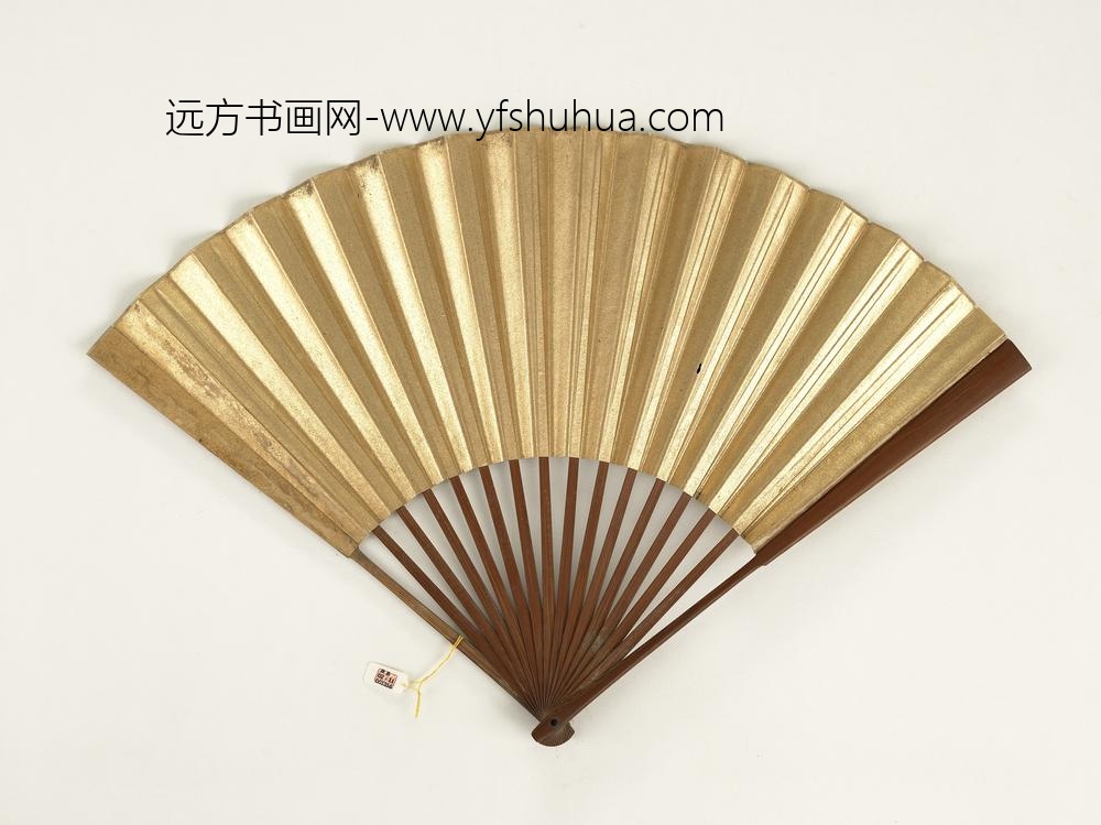 无款设色画山水成扇-