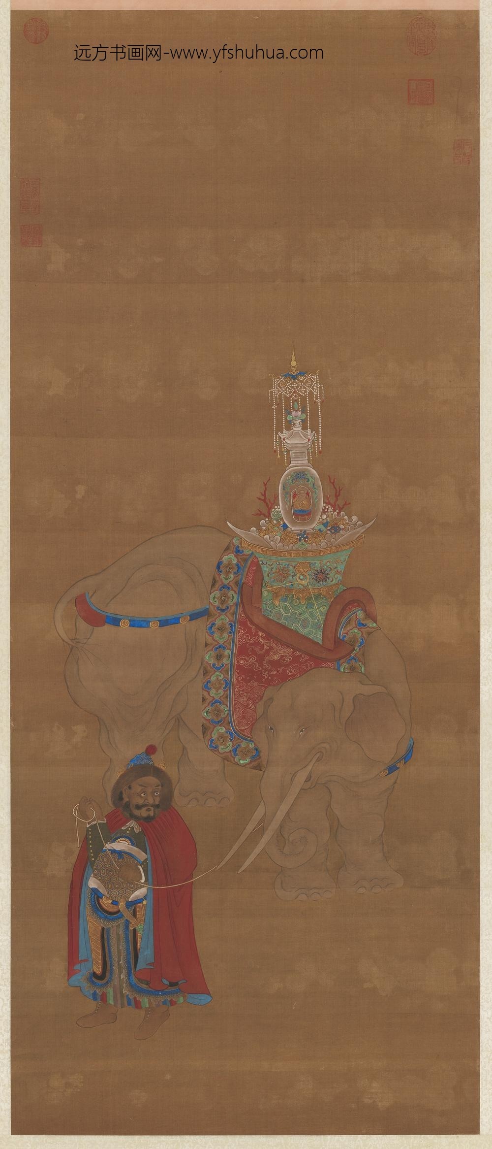 无款贡象图轴