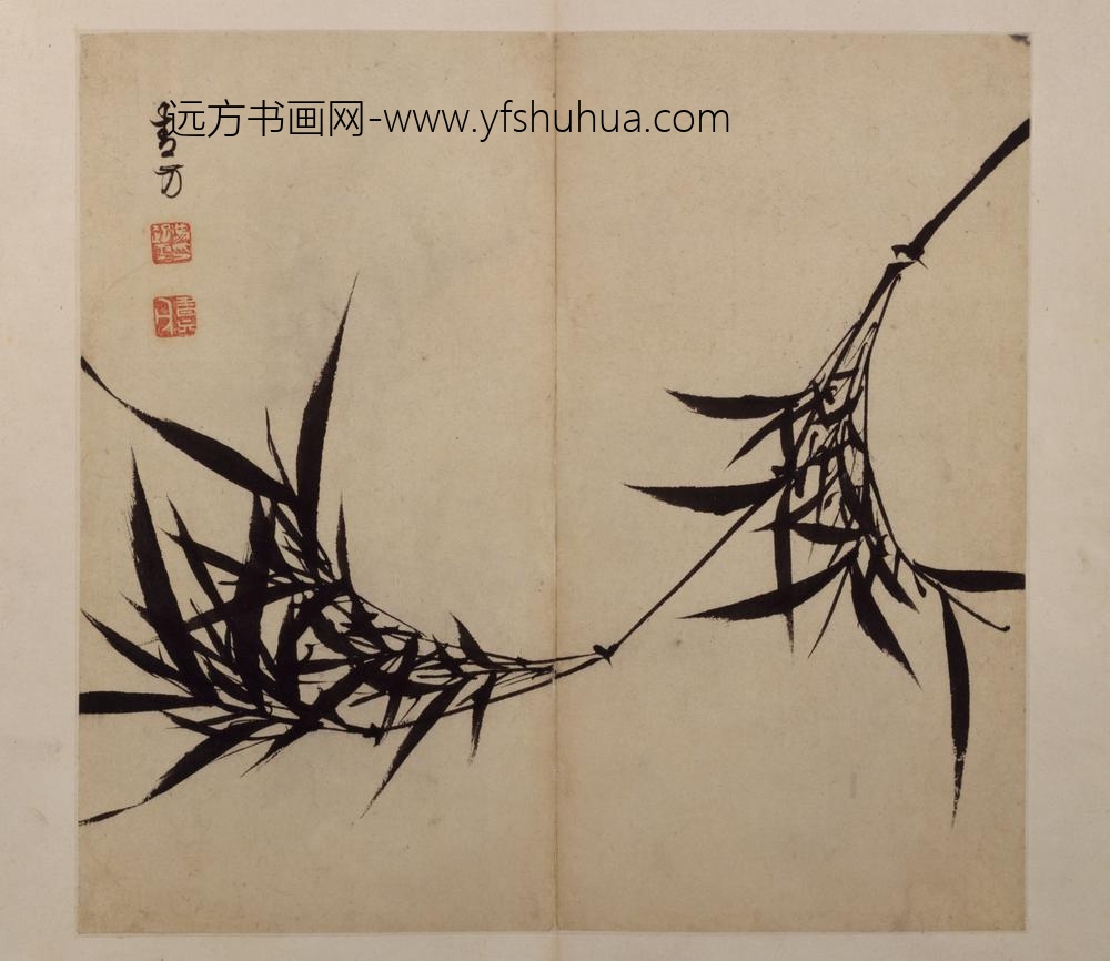 明-冯起震墨竹图册-