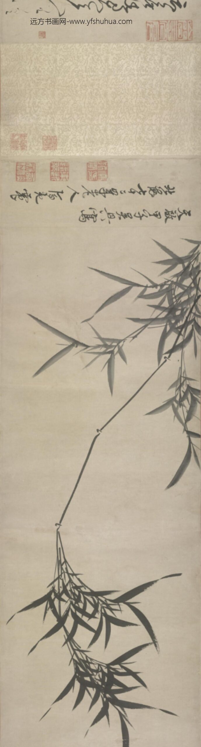明-冯起震墨竹图卷_