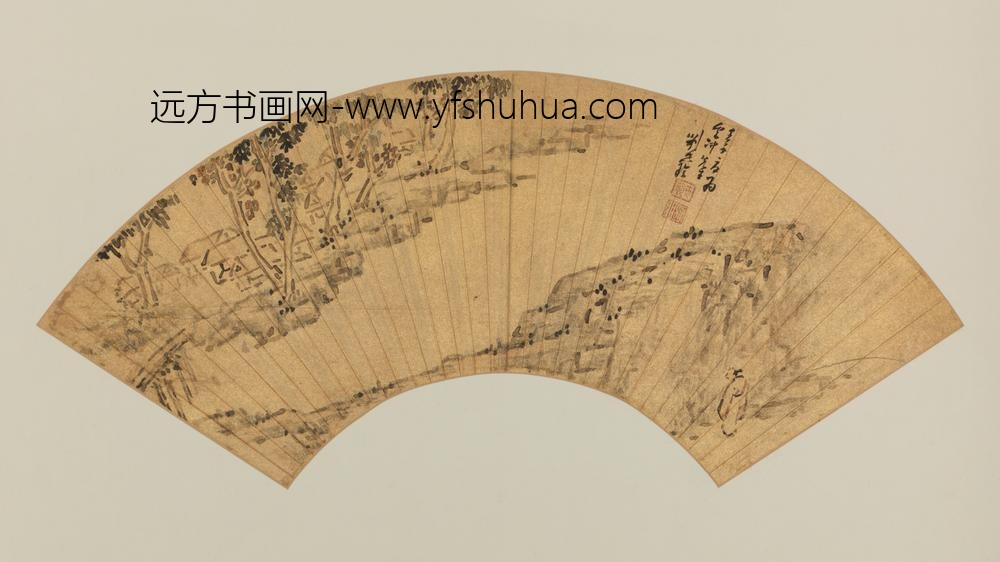 明-刘世珍山水图扇页