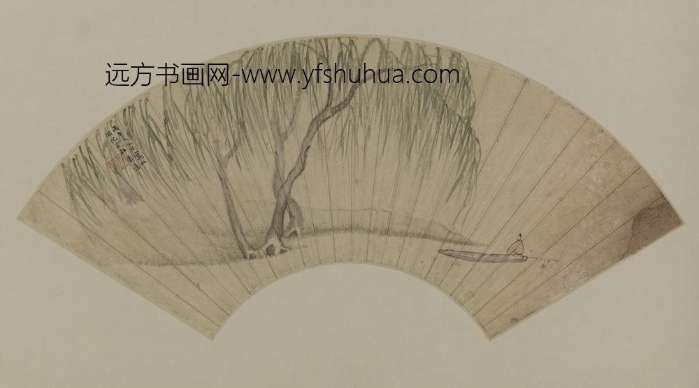 明-刘迈柳溪垂钓扇页