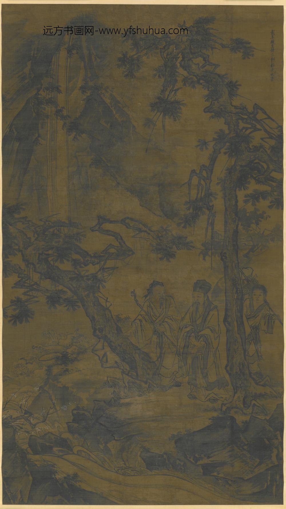 明-史文松下老人图轴