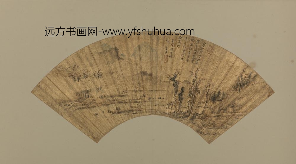 明-史汉山水扇