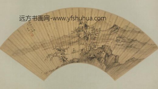明 吴振秋江泛艇扇页.jpg