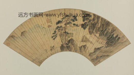 明 周季节山水扇.jpg
