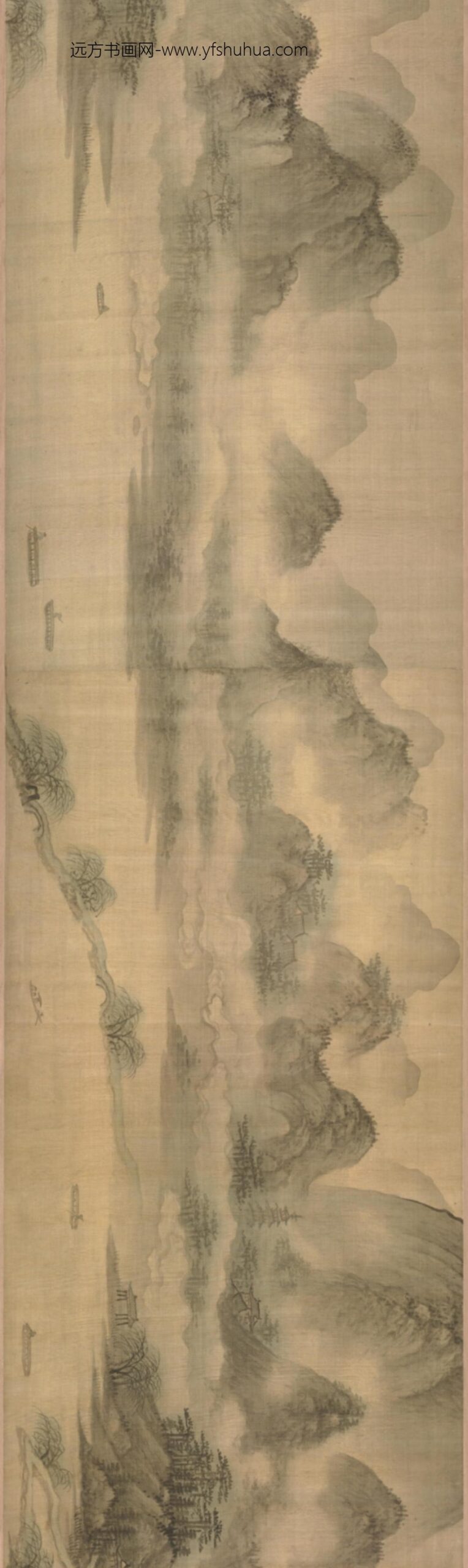 明-周翰南屏烟雨图卷_