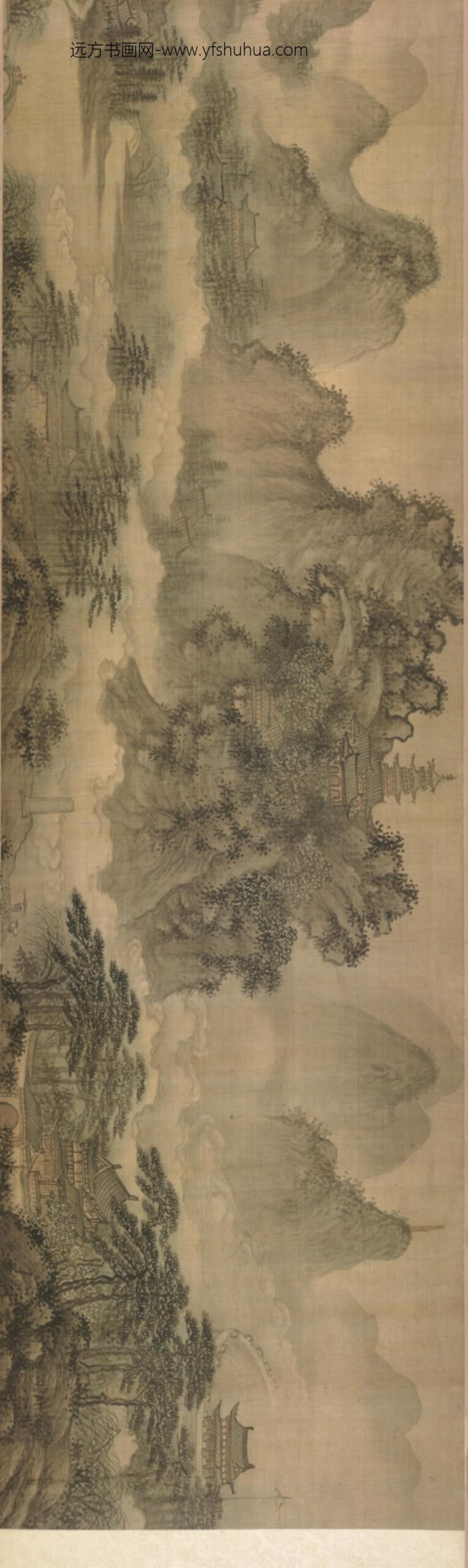明-周翰南屏烟雨图卷_