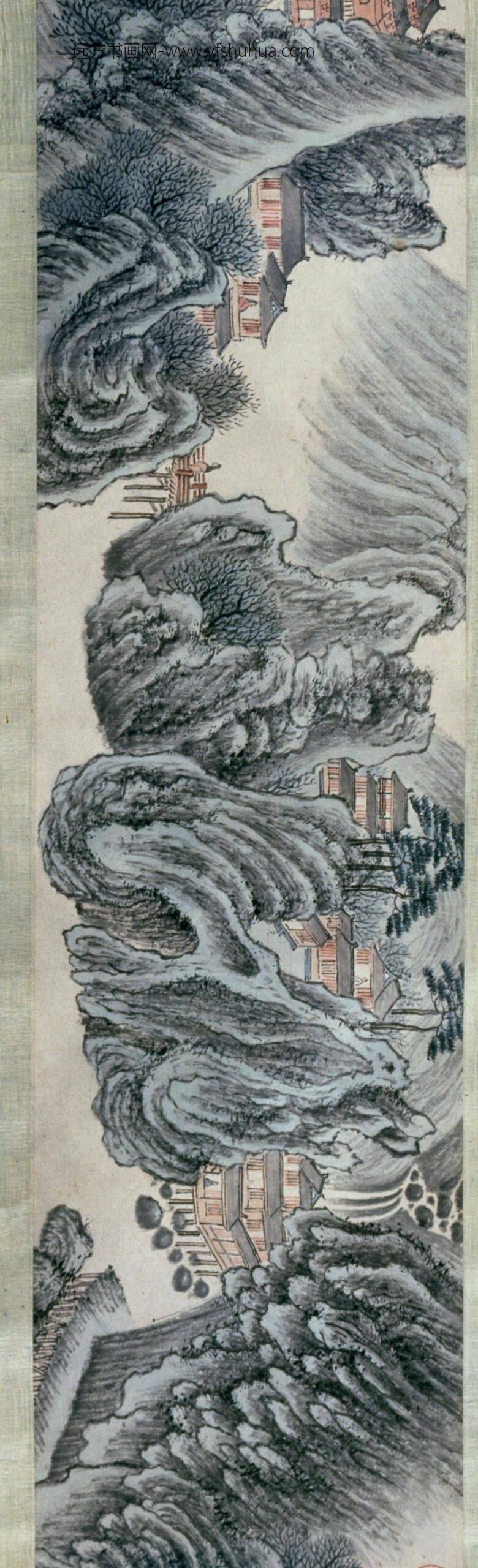明-宋懋晋溪山春信图卷_