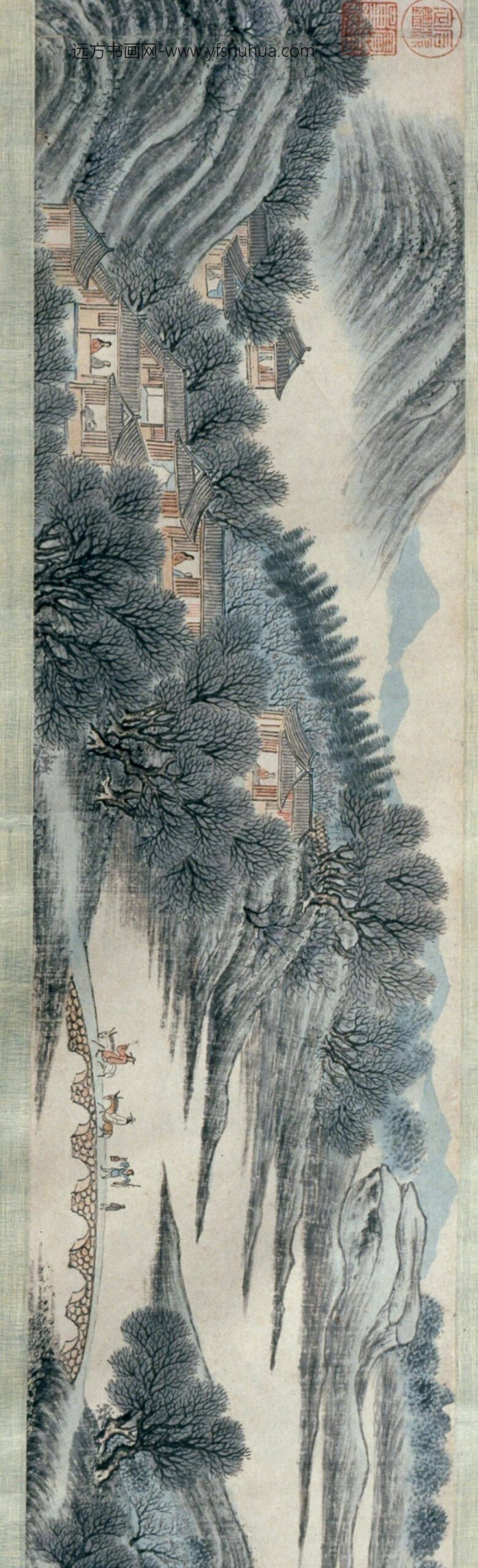 明-宋懋晋溪山春信图卷_