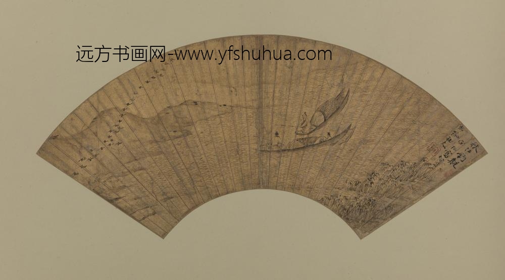 明-宋珏秋江钓艇扇页
