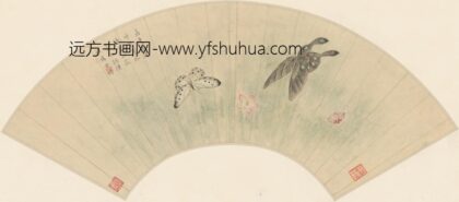 明 廖云锦花蝶图扇.jpg