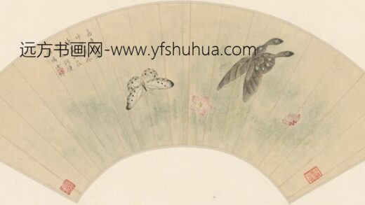 明 廖云锦花蝶图扇.jpg