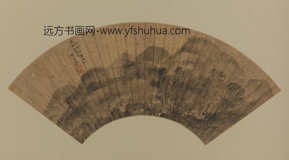明-张养浩山水图扇页