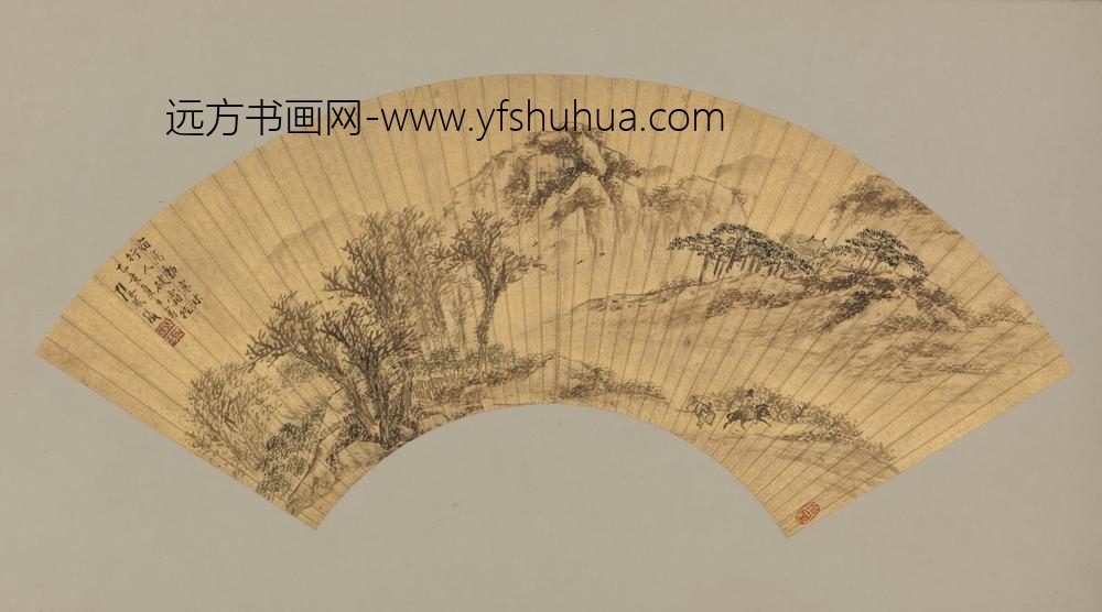 明-张凤仪霜经宿鸟扇