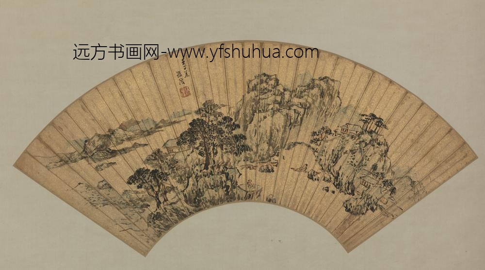 明-张復山水扇