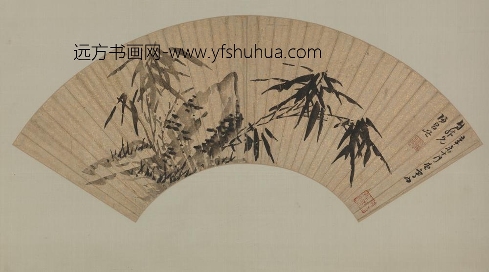 明-归昌世竹石扇面