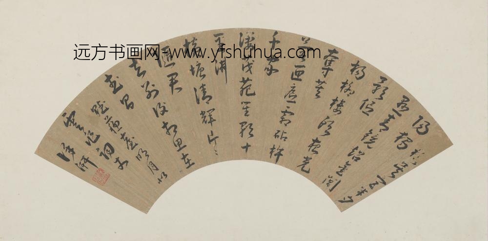 明-徐汧行书苏台明白诗扇面