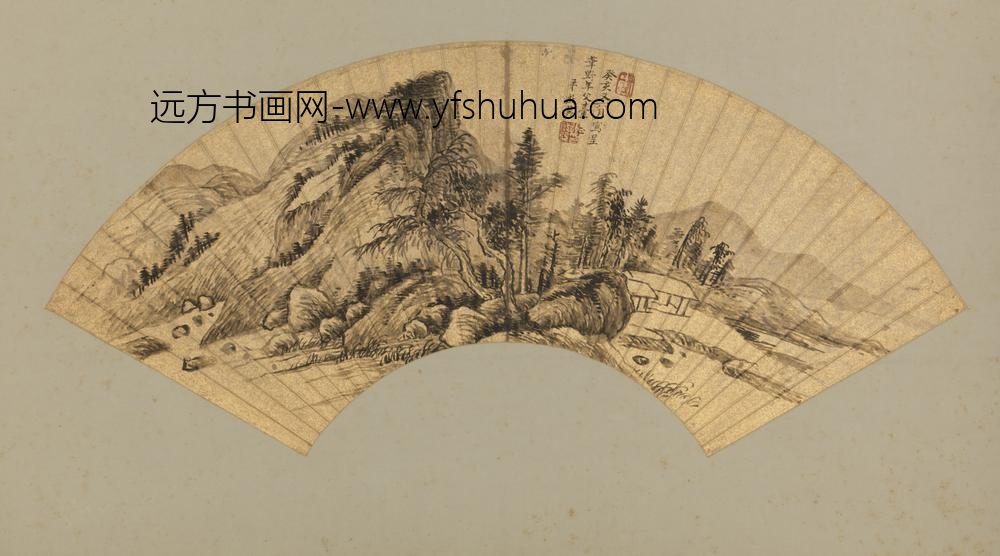 明-恽启巽山水图扇页