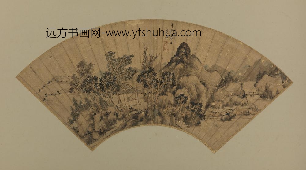 明-文石山水扇页