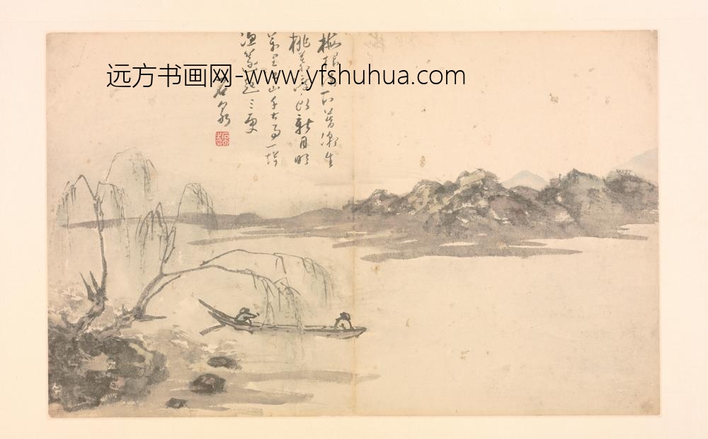 明-施雨山水花卉册-