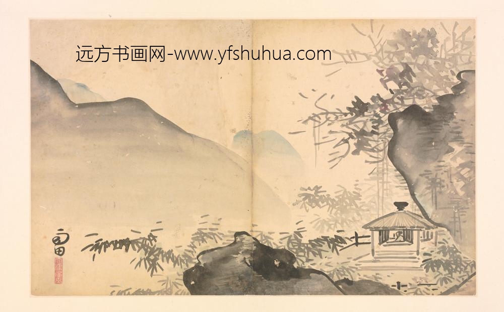 明-施雨山水花卉册-