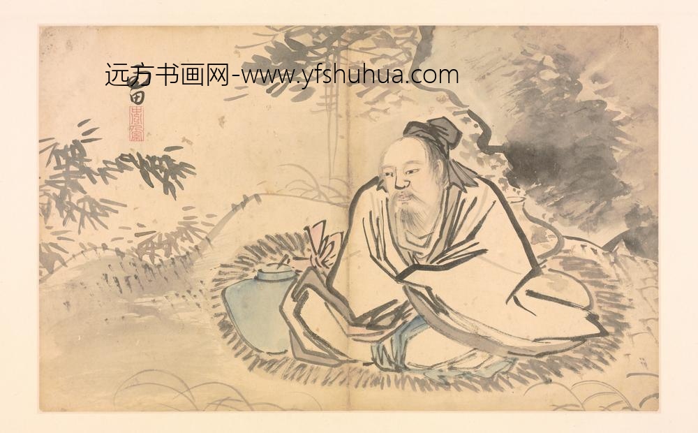明-施雨山水花卉册-
