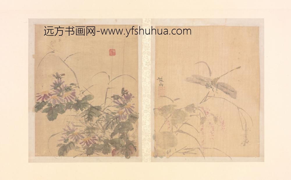 明-施雨山水花卉册-