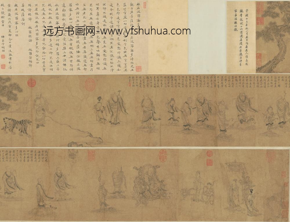 明-明人仿宋人罗汉图卷