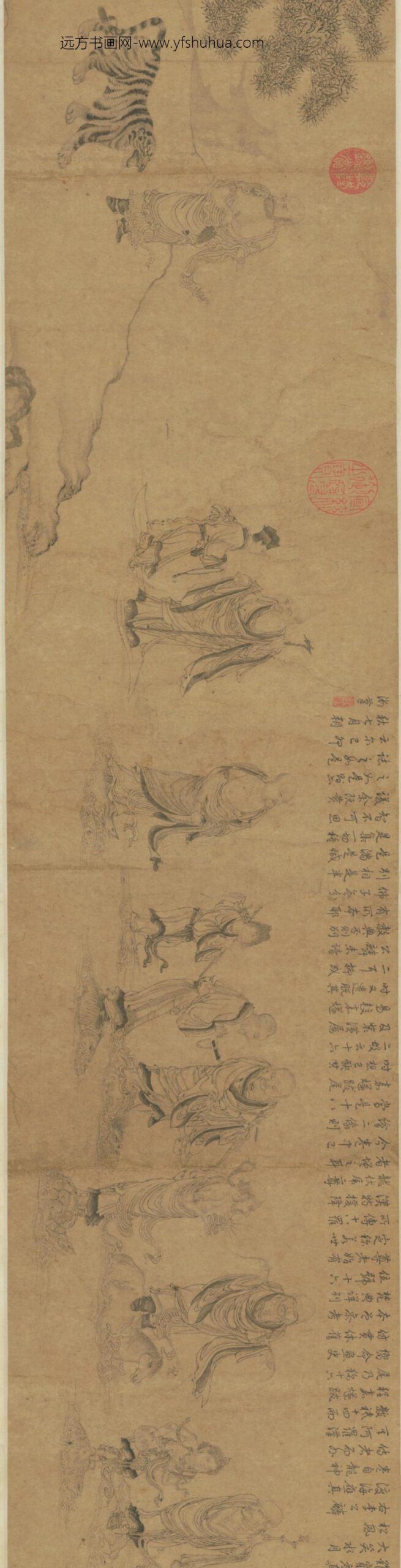 明-明人仿宋人罗汉图卷_
