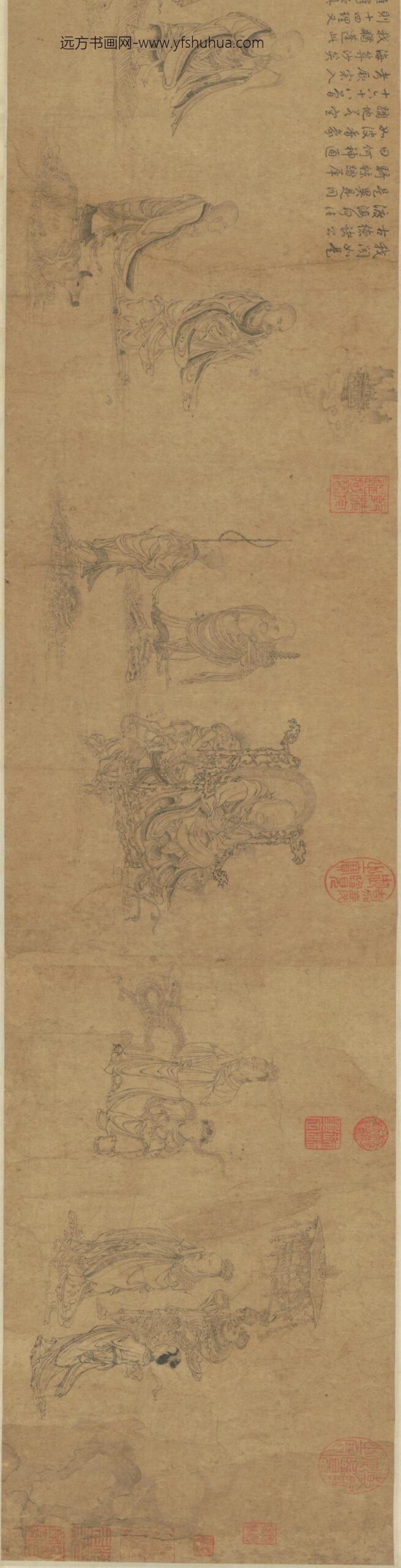 明-明人仿宋人罗汉图卷_