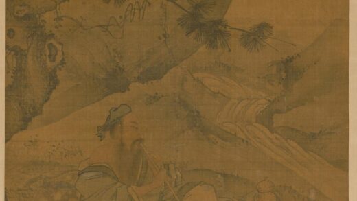 明 明人吹笛观泉图轴.jpg