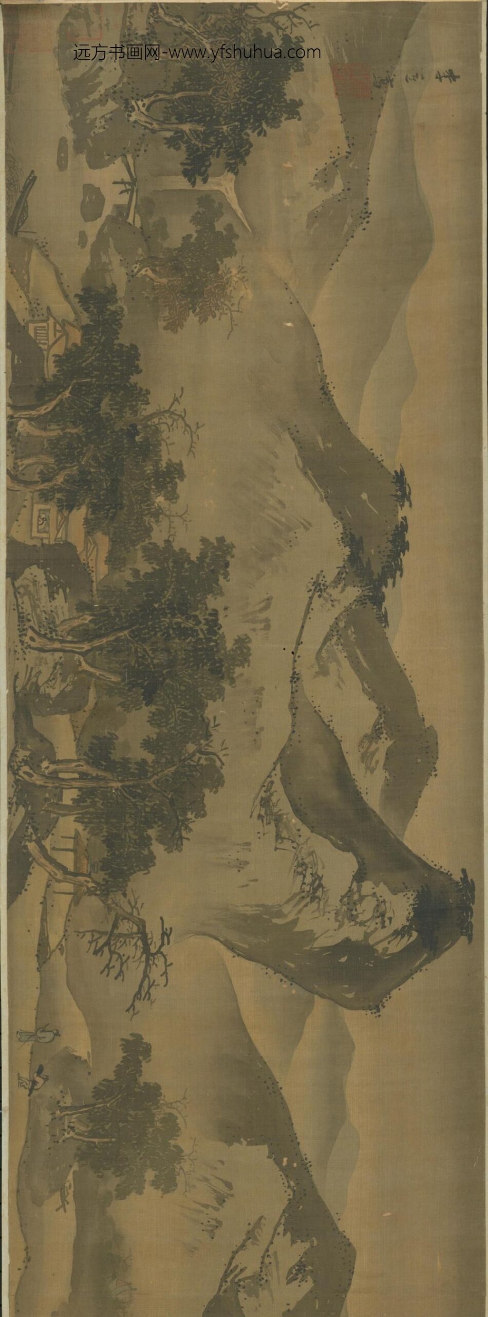 明-明人山水图卷_