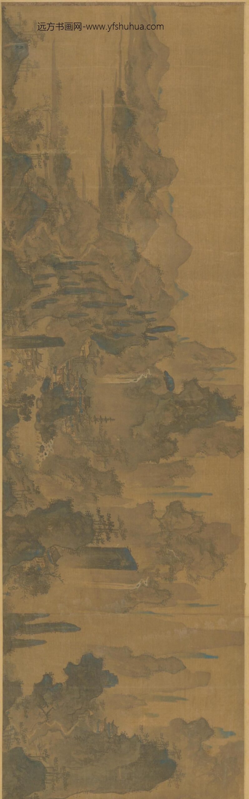 明-明人山水图卷_
