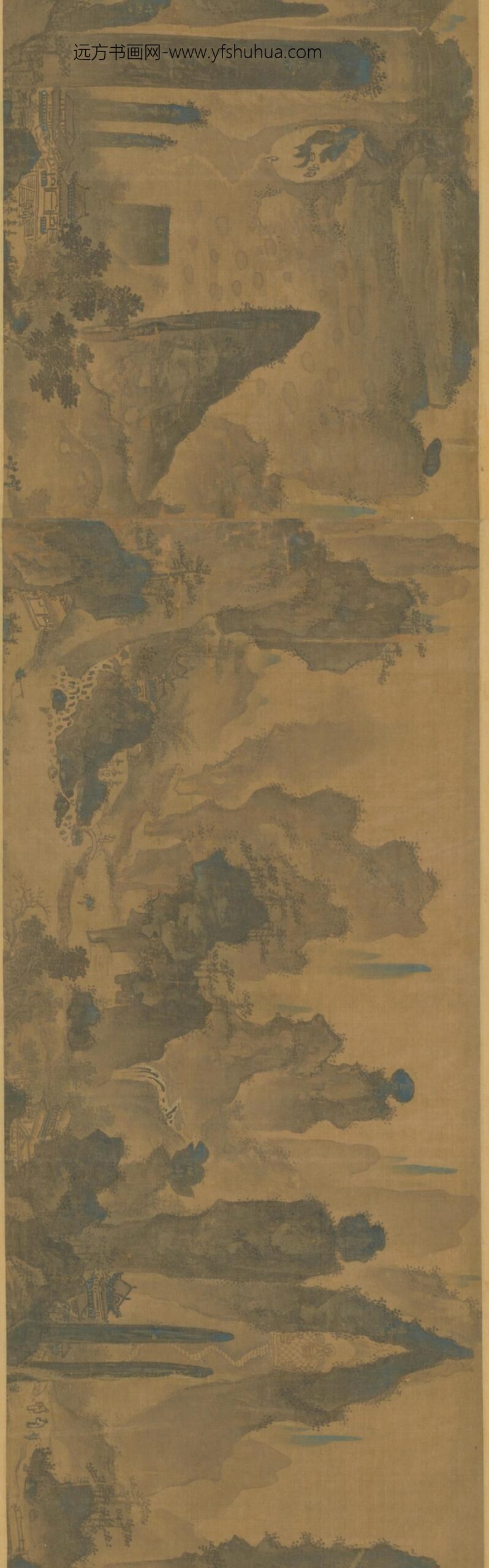 明-明人山水图卷_
