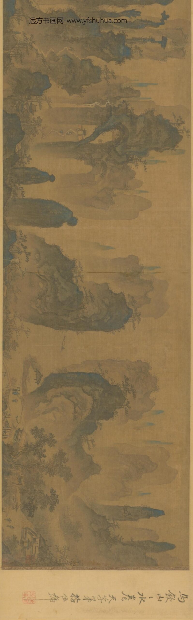 明-明人山水图卷_
