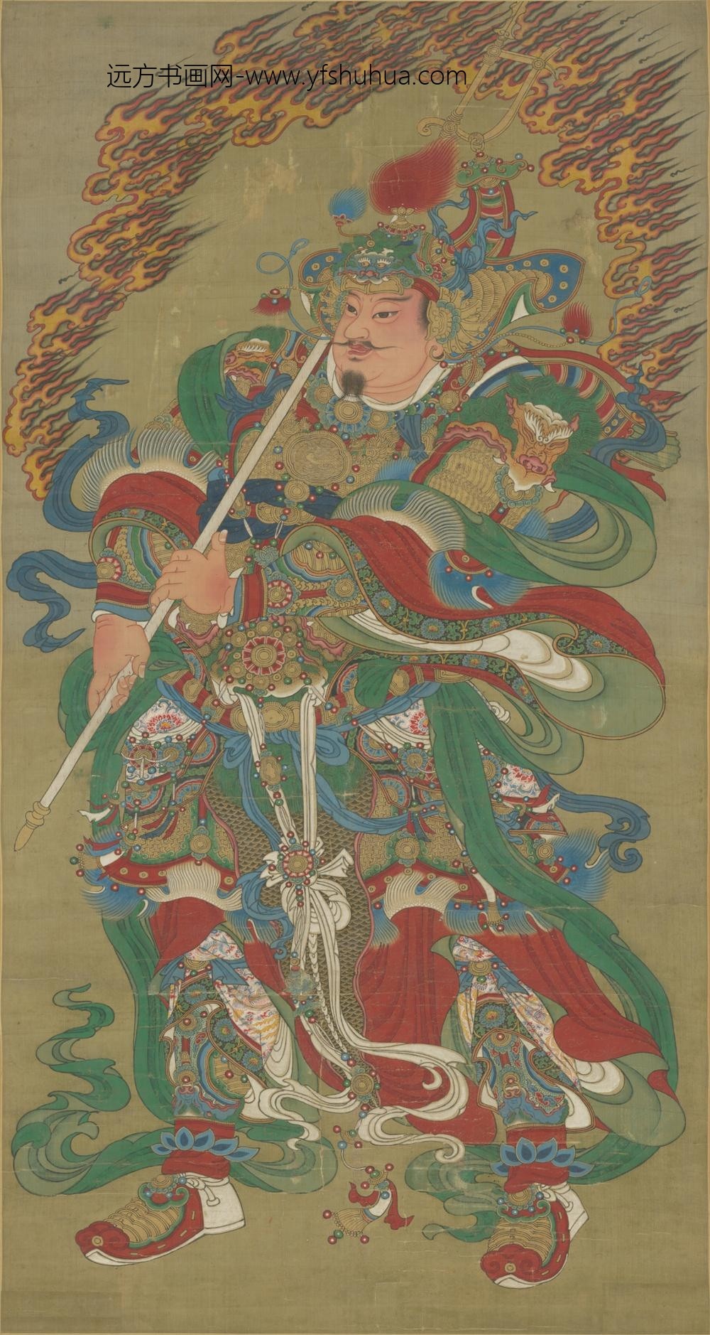 明-明人护法佛像图轴