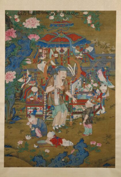 明 明人春景货郎图轴.jpg