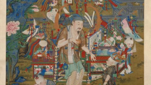 明 明人春景货郎图轴.jpg