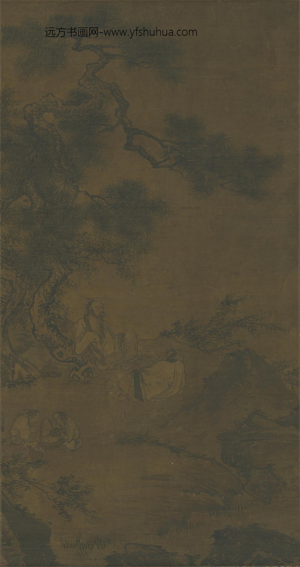 明-明人松石人物图轴